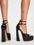 Фото #3 товара Ego Marshall double platform sandals with ankle strap in black