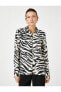 Zebra Desenli Gömlek Uzun Kollu