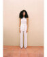 Фото #7 товара Women's Contrast Body Linen Jumpsuit