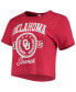 ფოტო #3 პროდუქტის Women's Crimson Distressed Oklahoma Sooners Core Laurels Cropped T-shirt