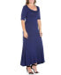 Plus Size Elbow Length Sleeve Maxi Dress