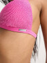 Фото #4 товара Free Society crinkle triangle bikini top in flirty pink