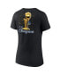 ფოტო #2 პროდუქტის Women's Black Golden State Warriors 2022 NBA Finals Champions Forward Roster Signature V-Neck T-shirt