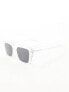 Spitfire cut eighty nine rectangle sunglasses in clear with black lens