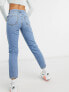 Фото #2 товара Noisy May Premium Isabel mom jeans in light blue denim