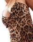 Miss Selfridge chiffon double layer asym hem dress in animal print Tieraufdruck, 38 - фото #3