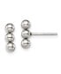 Stainless Steel Polished 3 Ball Earrings