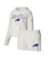 ფოტო #1 პროდუქტის Women's White Buffalo Bills Fluffy Pullover Sweatshirt Shorts Sleep Set