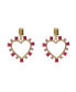 Square Stone Heart Earrings