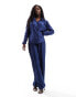 ONLY plisse shirt co-ord in metallic blue