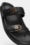 BUCKLED FLAT SLIDER SANDALS