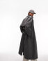 Фото #9 товара Topshop reversible long-line padded trench coat in charcoal