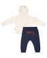Girls Newborn and Infant Natural, Navy Auburn Tigers Pullover Hoodie and Fleece Pants Set