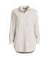 ფოტო #1 პროდუქტის Plus Size Linen Roll Sleeve Over d Relaxed Tunic Top