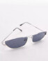 Фото #2 товара Topshop Rowan angled metal cat eye sunglasses in silver