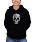 ფოტო #1 პროდუქტის Women's Rock and Roll Skull Word Art Hooded Sweatshirt