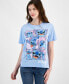 Фото #1 товара Juniors' Stitch Grid Crewneck T-Shirt