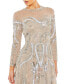 ფოტო #3 პროდუქტის Women's Embellished Illusion High Neck Long Sleeve A Line