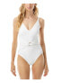 Michael Michael Kors Women's Tummy Control Lined One Piece Swimsuit White, 10