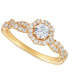 ფოტო #1 პროდუქტის Diamond Halo Twist-Shank Engagement Ring (3/4 ct. t.w.) in 14k Gold