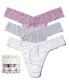 ფოტო #1 პროდუქტის Women's Holiday 3 Pack Supima Cotton Original Rise Thong Underwear