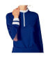 Фото #2 товара Women's COLOR BLOCK QUARTER ZIP TOP CARIBBEAN TURQ. XSmall