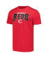 ფოტო #2 პროდუქტის Men's Charcoal, Red Cincinnati Reds Meter T-shirt and Pants Sleep Set
