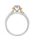 ფოტო #5 პროდუქტის Diamond Floral Cluster Two-Tone Ring (1/4 ct. t.w.) in Sterling Silver & 14k Rose Gold