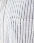 Ben Sherman long sleeve linen wide stripe shirt in white