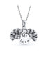 Фото #1 товара Floral Flower Inspirational Saying My LOVE Words Sunflower Open Locket Pendant Necklace For Women Teen Girlfriend Rhodium Plated .925 Sterling Silver