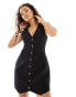 Фото #2 товара ASOS DESIGN Petite mini button through linen waistcoat dress in black