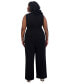 Фото #6 товара Women's Surplice-Neck Sleeveless Tie-Waist Jumpsuit