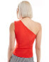 Weekday Cindy one shoulder top in red exclusive to ASOS Красный, XS - EU 34 - фото #4