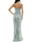 Juniors' Sequined Lace Side-Slit Gown