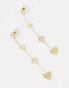 Фото #3 товара ALDO heart drop crystal stud earrings in gold