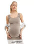 Mamalicious Maternity seamless vest top co-ord in taupe