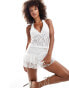 Фото #1 товара ASOS DESIGN lace halter top in white