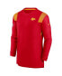 ფოტო #3 პროდუქტის Men's Red Kansas City Chiefs Sideline Tonal Logo Performance Player Long Sleeve T-shirt
