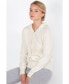 ფოტო #3 პროდუქტის Women's 100% Pure Cashmere Long Sleeve Zip Hoodie Cardigan Sweater (1573, Petal Pink, Medium )