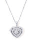 Фото #1 товара Macy's cubic Zirconia Heart Locket Pendant 18" Necklace in Silver Plate