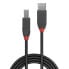 Lindy 7.5m USB 2.0 Type A to B Cable - Anthra Line - 7.5 m - USB A - USB B - USB 2.0 - 480 Mbit/s - Black