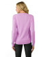 Women's 100% Cashmere Button Front Long Sleeve Crewneck Cardigan Sweater (1575, Azalea, Large )