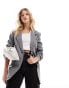 Фото #8 товара Y.A.S ruched sleeve stand alone blazer in grey