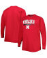 Men's Scarlet Nebraska Huskers Big and Tall Two-Hit Raglan Long Sleeve T-shirt