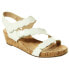 Фото #4 товара VANELi Kabie Wedges Womens White Casual Sandals 308143