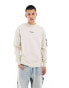 G-Star P-3 long sleeve t-shirt in off white with logo chest print and sleeve pocket