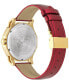 Women's Swiss Medusa Deco Red Leather Strap Watch 38mm