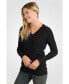 ფოტო #2 პროდუქტის Women's 100% Pure Cashmere Long Sleeve Ava V Neck Pullover Sweater (1571, Orchid, X-Large )