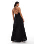 Фото #2 товара ASOS DESIGN scooped out halter pleated maxi dress in black