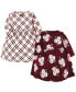 ფოტო #1 პროდუქტის Baby Girls Cotton Dresses, Red Burgundy Floral